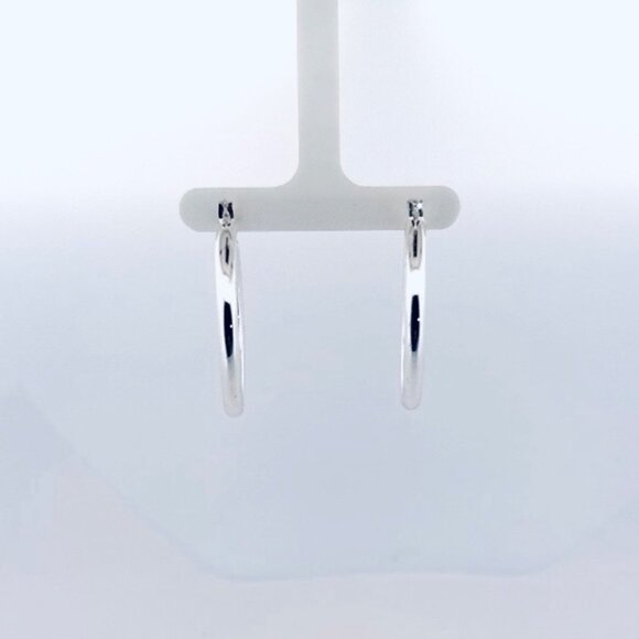 Designer Jewelry - Vintage 925 Sterling Silver Hoop Earrings 31mm Thailand Estate Jewelry Classic